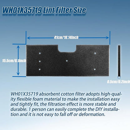 WH01X35719 Lint Filter, WH01X35719 Washer Dryer Filter Sponge Compatible - Image 4