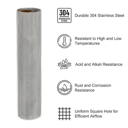 PATIKIL 40" L x 16" W Woven Wire Mesh, 26 Mesh 304 Stainless Steel Air Vent - Image 3