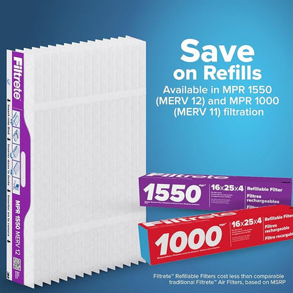 Filtrete 20x25x4 Refillable Air Filter replacement, MPR 1550, MERV 12, Allergen - Image 7