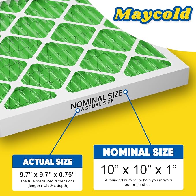 Maycold MERV 13 10x10x1 Air Filter, High-Efficiency Pleated AC & Furnace Filters - Image 3