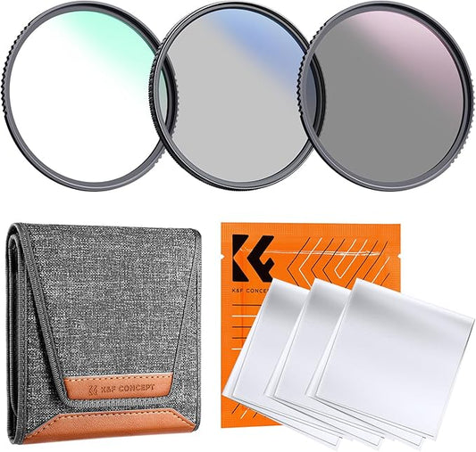 K&F CONCEPT 43mm UV/CPL/ND Lens Filter Kit-18 Multi-Layer Coatings, UV Filter + by KFCONCEPT