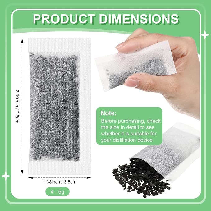 Lounsweer 12 Packs Replacement Activated Charcoal Distiller Filters Coconut - Image 2