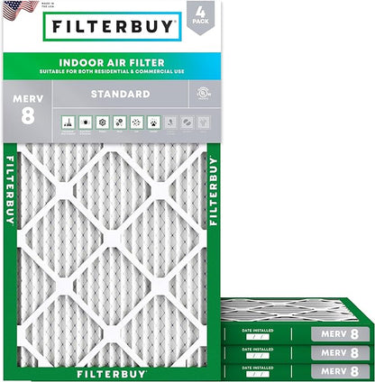 Filterbuy 10x18x1 Air Filter MERV 8 Essential Dust & Allergy Defense, by Filterbuy