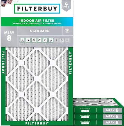 Filterbuy 11.25x23.25x1 Air Filter MERV 8 Essential Dust & Allergy Defense by Filterbuy