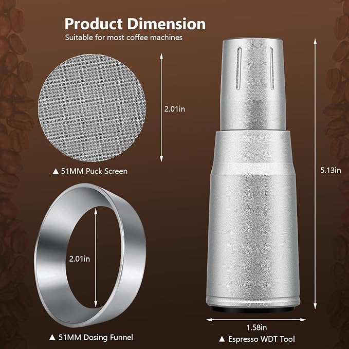 WDT Tool Espresso Distributor Accessory kit &1.7mm Thickness 150μm Mesh Puck - Image 3