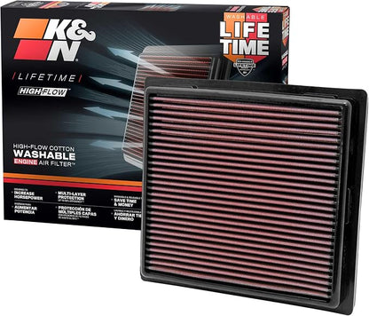K&N High-Flow Original Lifetime Engine Air Filter: Increase Power: Premium by KNEngineeringInc