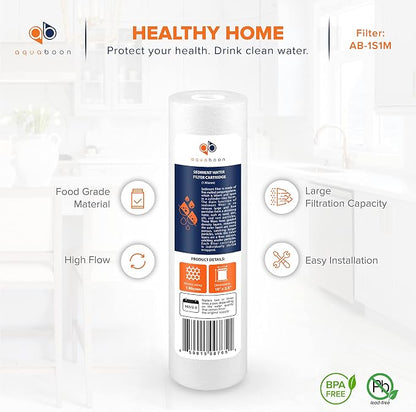 Aquaboon 10” x 2.5” Whole House and Reverse Osmosis Sediment 1 Micron Water - Image 4