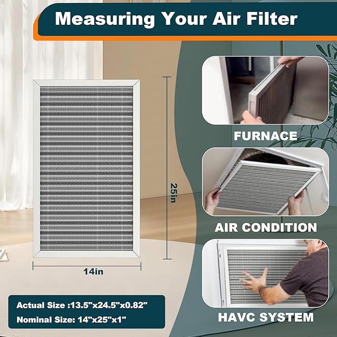 14x25x1 Reusable Air Filter, MERV 8, Permanent Electrostatic Air Filter - Image 3