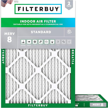 Filterbuy 29x30x1 Air Filter MERV 8 Essential Dust & Allergy Defense, by Filterbuy