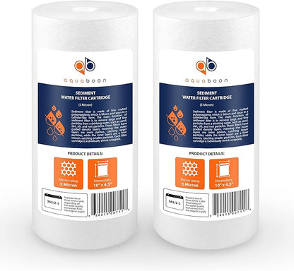 Aquaboon 5 Micron 10 x 4.5 Well Water Sediment Filter Replacement Whole House by Aquaboon