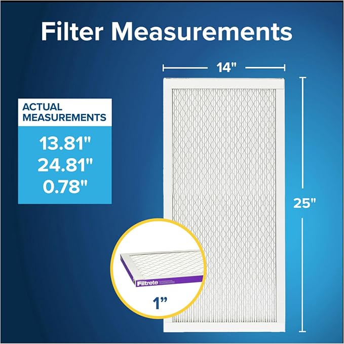 Filtrete 14x25x1 AC Furnace Air Filter, MERV 12, MPR 1500, CERTIFIED asthma & - Image 2