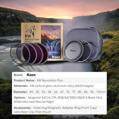 Kase 67mm Magnetic Filters Revolution Plus Master Kit, Includes CPL, ND8/64/1000 - Image 9