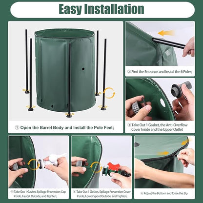 THUNDERBAY 53 Gallon Collapsible Rain Barrel, Portable Rain Barrels to Collect - Image 5