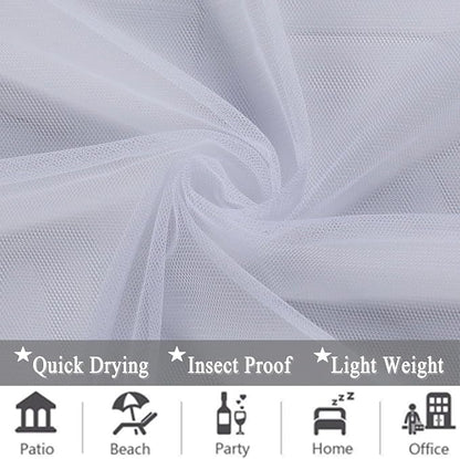 10 x 10 ft Outdoor White Tulle Backdrop Curtains Waterproof Voile Sheer Screen - Image 7