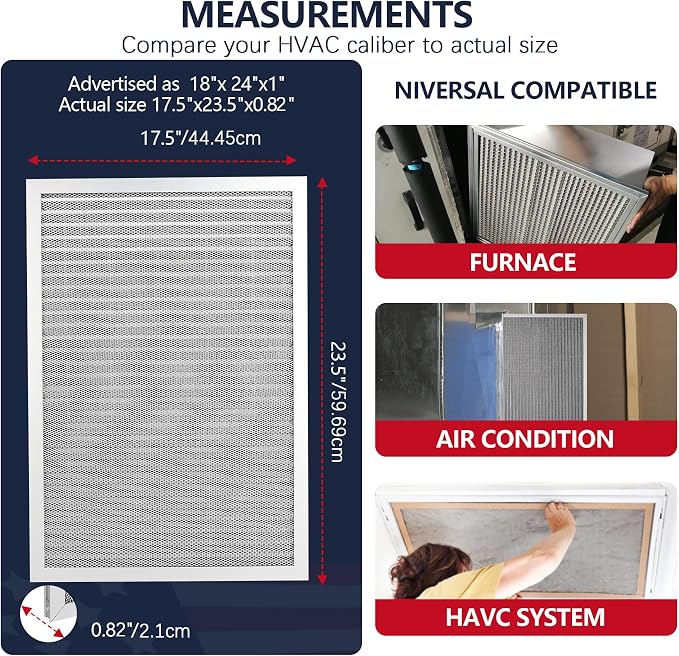 18x24x1 Air Filter, Washable & Reusable Aluminum AC/HVAC Furnace Electrostatic - Image 6