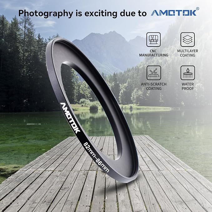 82mm Lens to 86mm Camera Lens Adapter, 82mm to 86mm Filter Step up Ring Adapter - Image 2