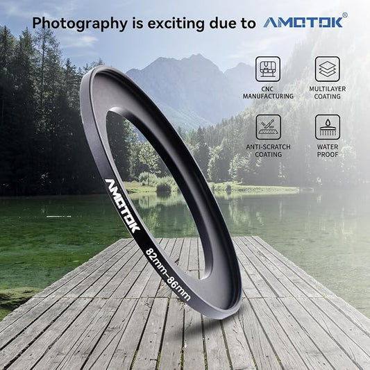 82mm Lens to 86mm Camera Lens Adapter, 82mm to 86mm Filter Step up Ring Adapter - Image 2
