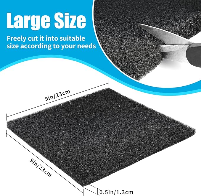 AQUANEAT 2 Pack Aquarium Bio Sponge Filter Media Pad Cut-to-Size Open Cell Foam - Image 2