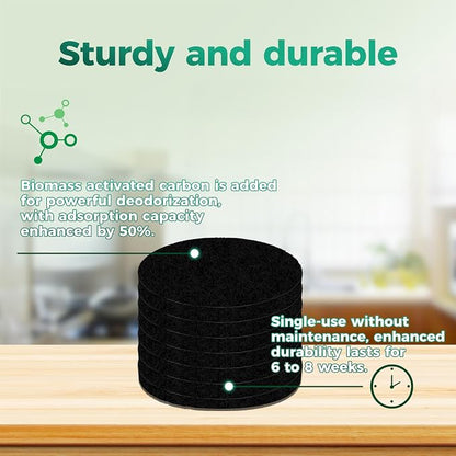 Fiber Cotton Activated Charcoal Compost Filters -7 Pack 4.5 Inch Square Odor - Image 6