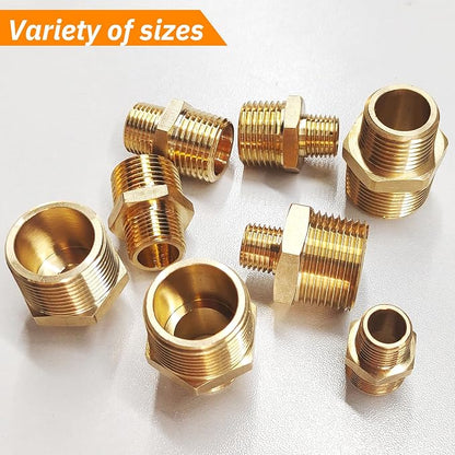 2pcs 1/2" NPT x 1/4" NPT Brass Nipple, 1/2 to 1/4 Adapter Fitting Reducing - Image 7
