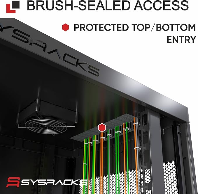 Sysracks 22U Wall Mount Server Rack Cabinet, 19” Locking Network Rack, 24” Deep - Image 8