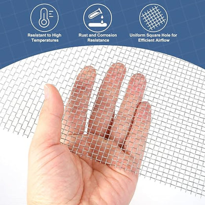 uxcell 6 Mesh 118" x 10" Woven Wire Mesh, 316 Stainless Steel Air Vent Filter - Image 5
