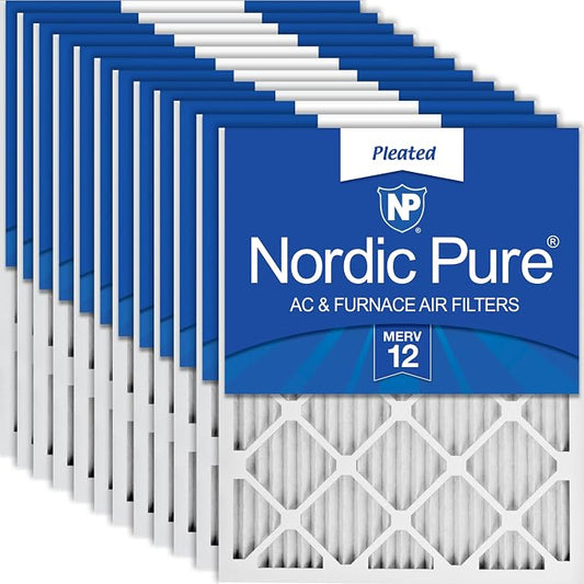 Nordic Pure 14x25x1 Pleated MERV 12 Air Filters 12 Pack by NordicPure