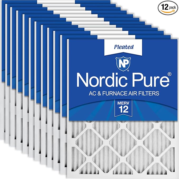 Nordic Pure 18x18x1 Pleated MERV 12 Air Filters 12 Pack by NordicPure