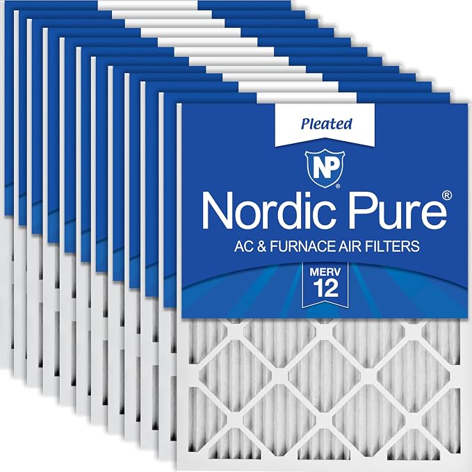 Nordic Pure 12x24x1 Pleated MERV 12 Air Filters 12 Pack by NordicPure
