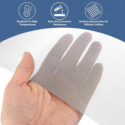 uxcell 60 Mesh 48" x 16" Woven Wire Mesh, 304 Stainless Steel Air Vent Filter - Image 5