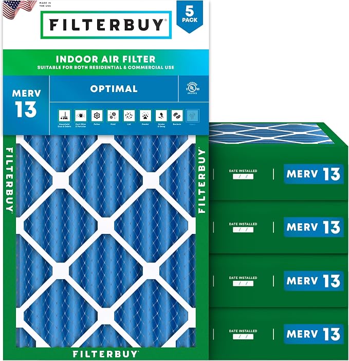 Filterbuy 16x30x4 Air Filter MERV 13 Optimal Smoke & Allergy Defense, by Filterbuy
