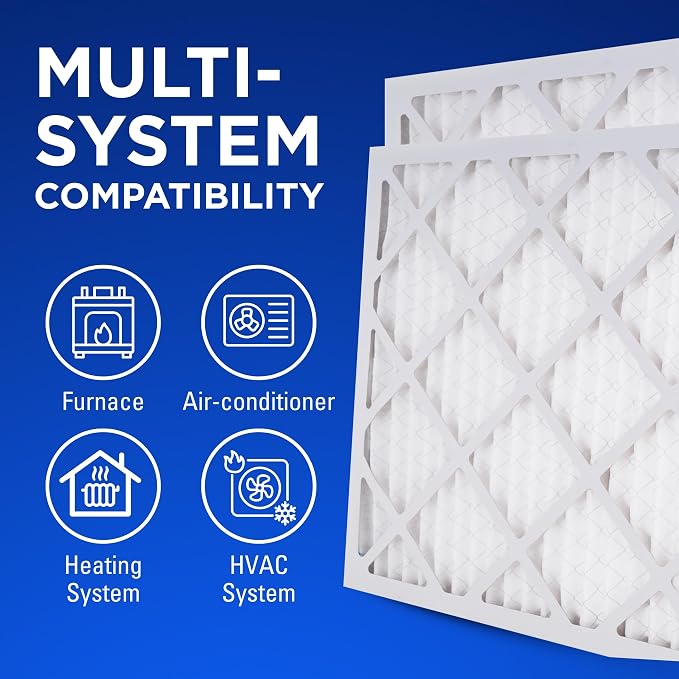 16x25x1 Air Filters, MERV 8 Pleated HVAC AC Furnace Filter Replacement - Image 3