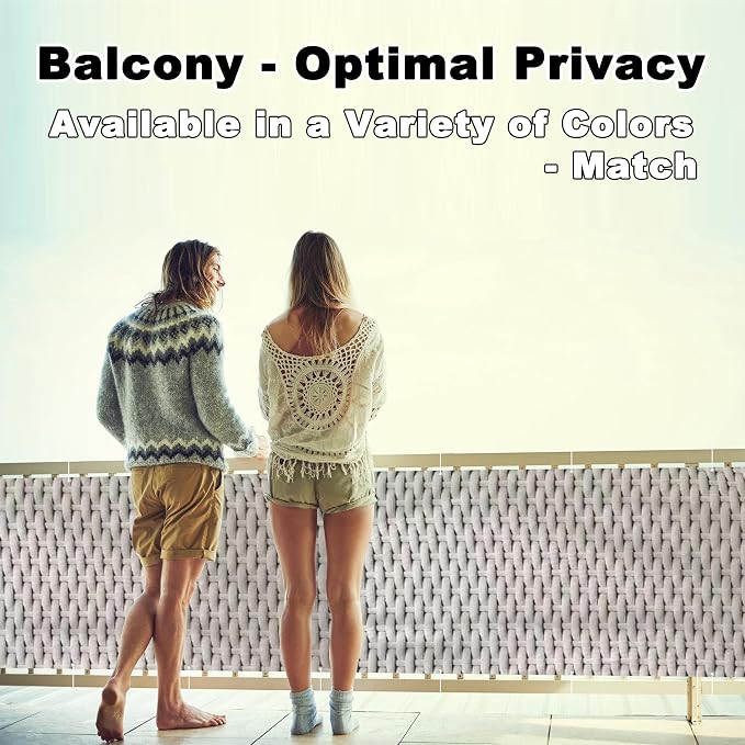 Balcony Privacy Screen 2.5' x 32.8' Durable and UV Resistant Garden Fence - Image 2