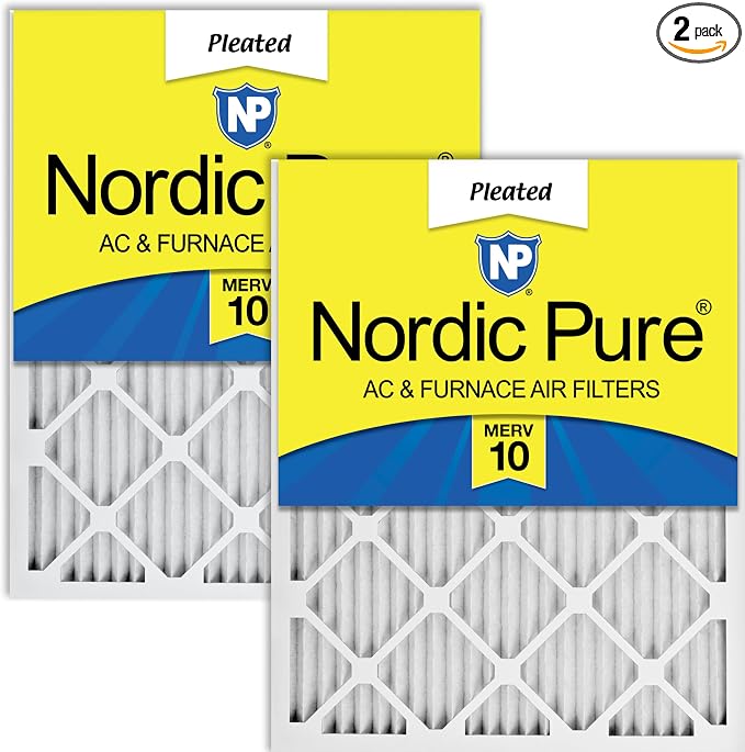 Nordic Pure 12x20x1 Pleated MERV 10 Air Filters 2 Pack by NordicPure