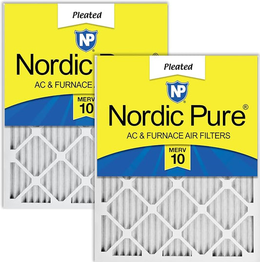 Nordic Pure 14x25x1 Pleated MERV 10 Air Filters 2 Pack by NordicPure