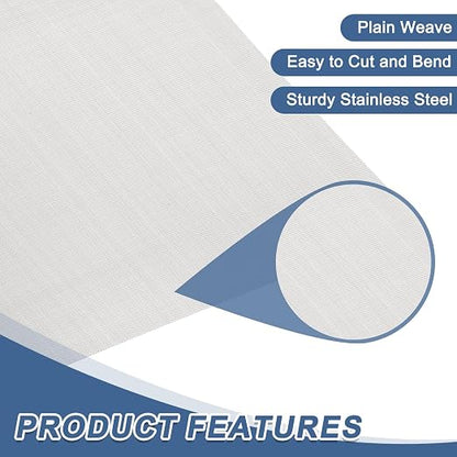 uxcell 120 Mesh 79" x 10" Woven Wire Mesh, 316 Stainless Steel Air Vent Filter - Image 3