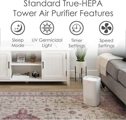 Crane Air Purifier with True HEPA Filter, UV Light, 250 Sq Feet Coverage - Image 3