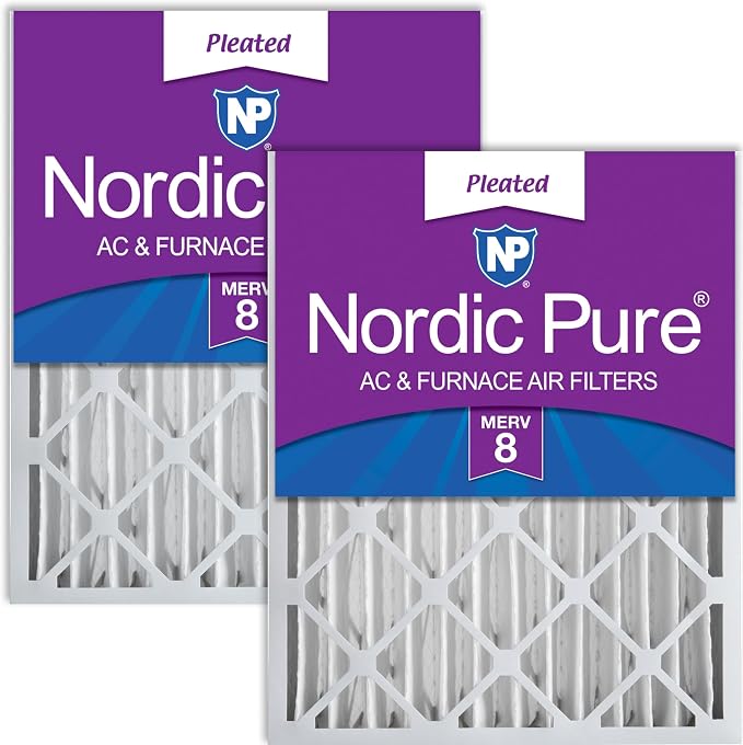 Nordic Pure 20x25x4 Pleated MERV 8 Air Filters 2 Pack by NordicPure