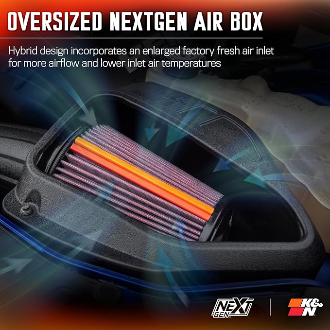K&N NextGen Cold Air Intake System: High-Flow Cotton Filter: Compatible - Image 7