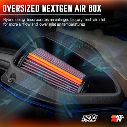 K&N NextGen Cold Air Intake System: High-Flow Cotton Filter: Compatible - Image 7