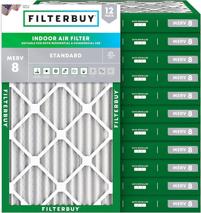 Filterbuy 14x30x2 Air Filter MERV 8 Essential Dust & Allergy Defense, by Filterbuy