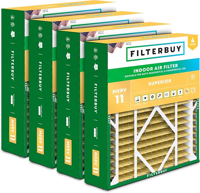Filterbuy 20x26x5 Air Filter MERV 11 Superior Pet & Allergy Defense, Pleated by Filterbuy