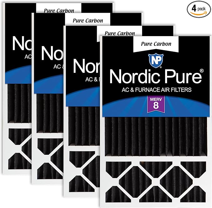 Nordic Pure 16x25x5 Honeywell/Lennox Replacement Odor Reduction Merv 8 Filter 4 by NordicPure