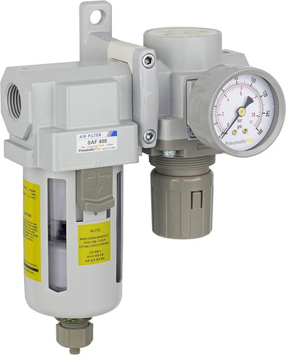PneumaticPlus SAU420-N04G Compressed Air Filter Regulator Combo 1/2" NPT by PneumaticPlus