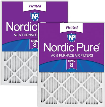 Nordic Pure 14x30x1 Pleated MERV 8 Air Filters 2 Pack by NordicPure