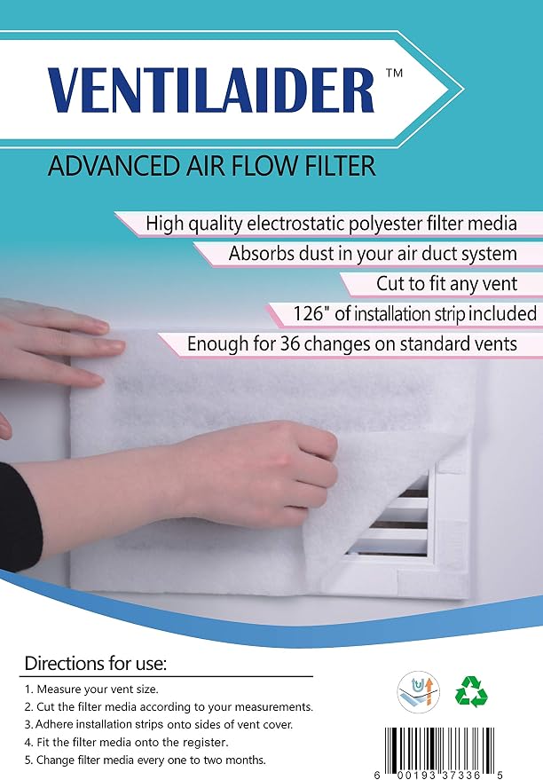 Complete Air Vent Filter Set 20" x 84" Electrostatic Media by Ventilaider