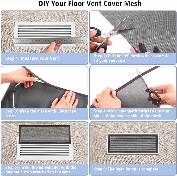 4 Pack 40cm x 30cm Magnetic Floor Vent Cover - Image 2