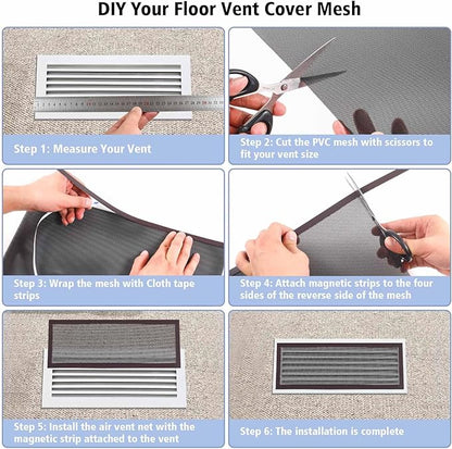 4 Pack 40cm x 30cm Magnetic Floor Vent Cover - Image 2