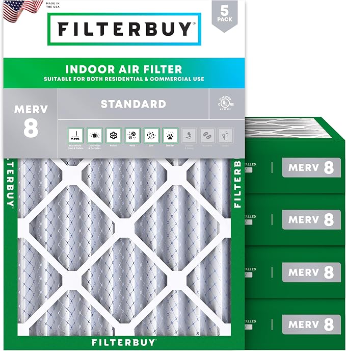 Filterbuy 21.5x23.25x4 Air Filter MERV 8 Essential Dust & Allergy Defense by Filterbuy