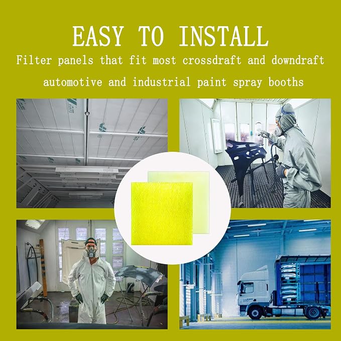 AUC Paint Booth Exhaust Filters, 22 Gram Fiberglass Paint Arrestors Pad - Image 5
